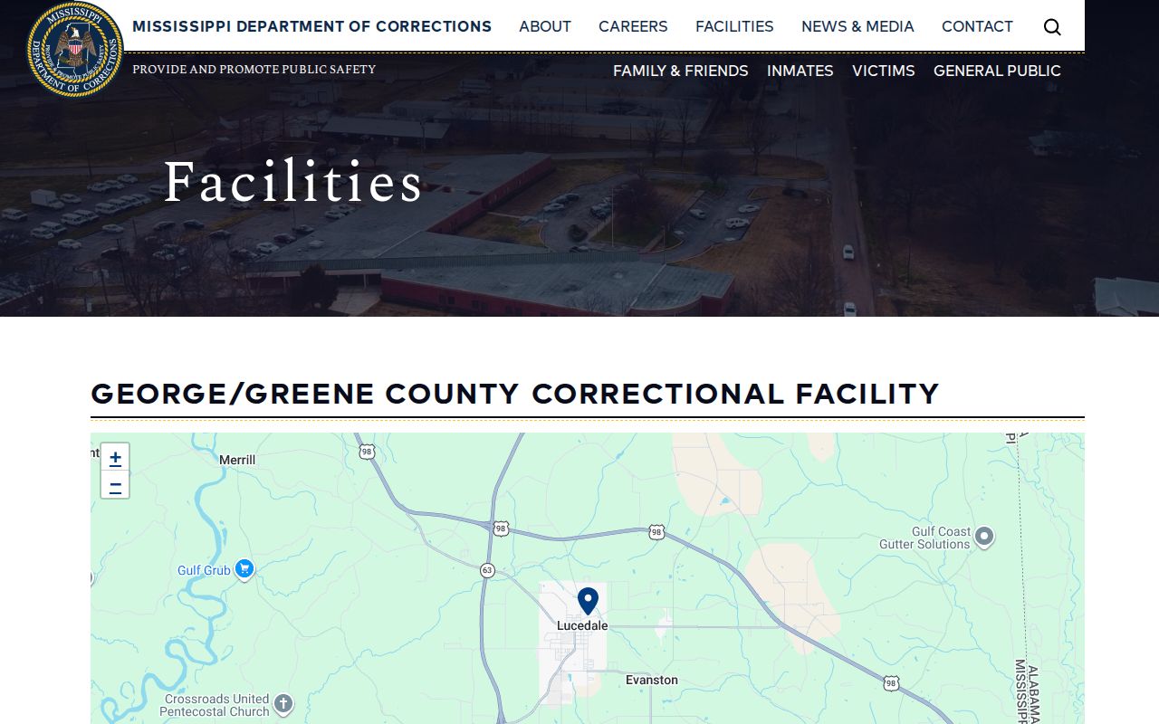 George Greene correctional facility release location record