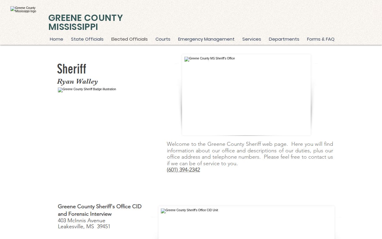 Greene County Sheriff release records contact page